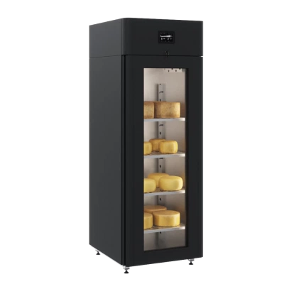 POLAIR Шкаф холодильный CS107 Cheese black, стеклянная дверь