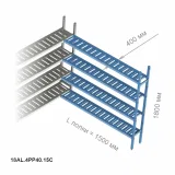 POLAIR Стеллажная система LOAD.ME Poly, дополнительная угловая секция, 4 яруса, высота 1,8 м, полка 1,5 м (18AL.4PP40.15C)